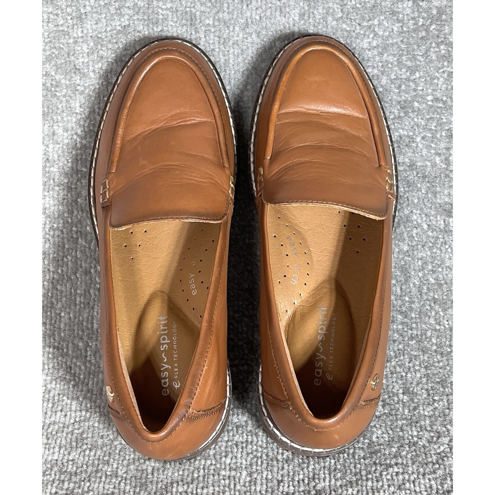 Easy Spirit Jaylin Leather Slip On Loafer Womens Sz 7M Brown Flex Tech Easy Arch - Picture 5 of 12